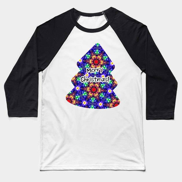 Sparkling Christmas tree pattern. Baseball T-Shirt by PatternFlower